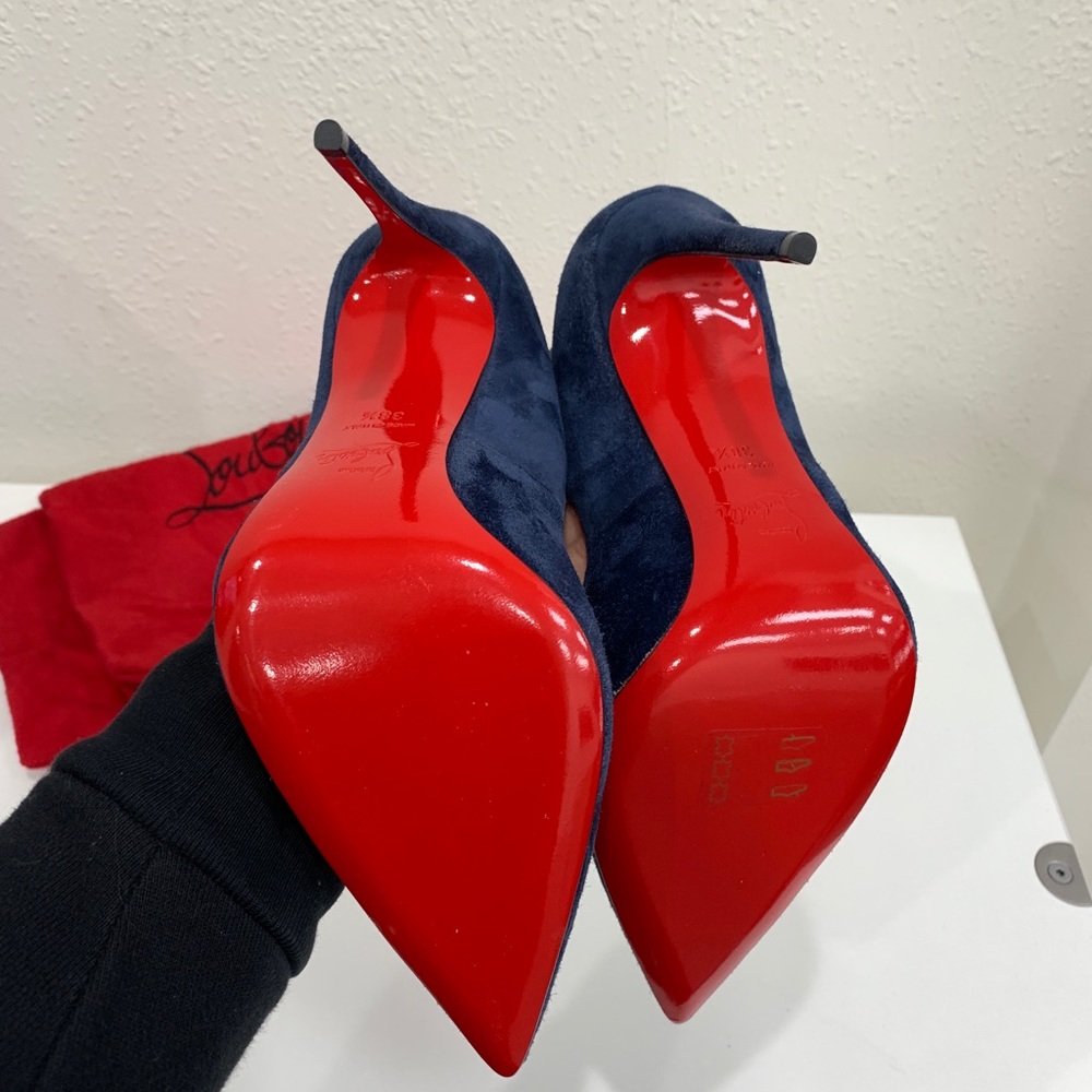 Christian Louboutin Victorina 100mm Blue Pumps - Picture 4 of 5